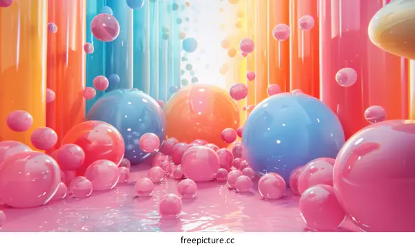 Colorful Abstract Sphere and Column Design