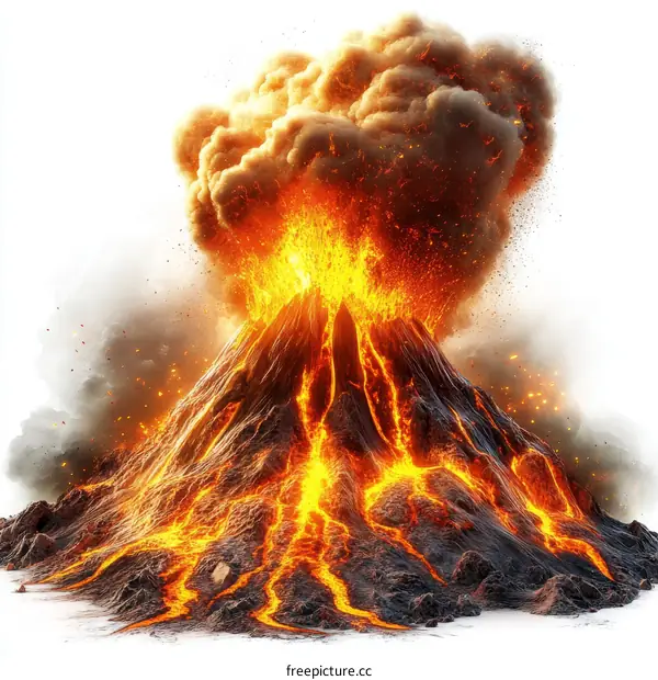 Erupting Volcano Majestic Natural Disaster