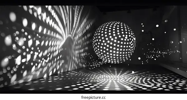 Black and White Disco Ball Light Patterns