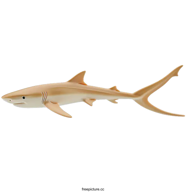 [Transparent Background PNG]A 3D rendering of a sand tiger shark