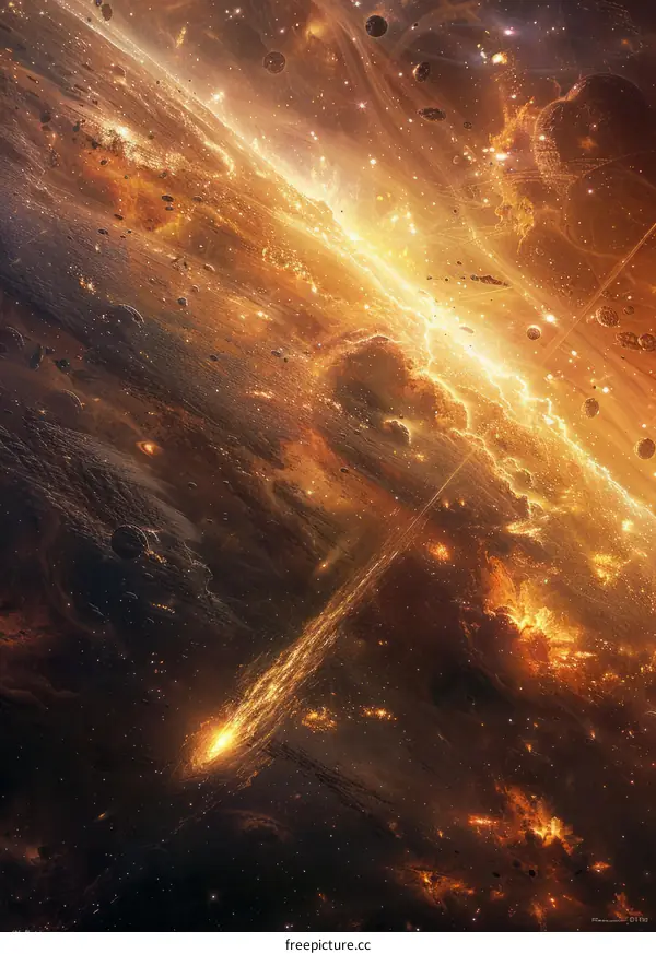 Comet Hurtling Through Space