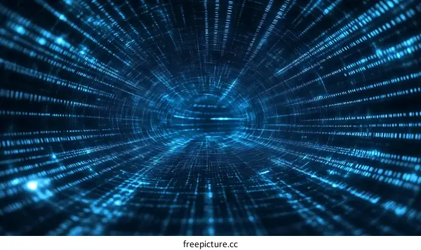 Digital Tunnel of Binary Code