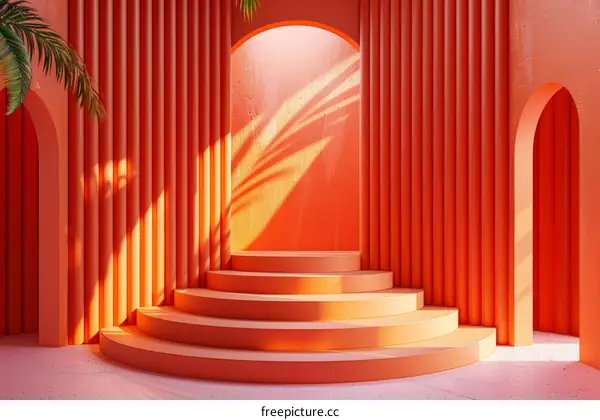 Coral Archway Stairway Illustration