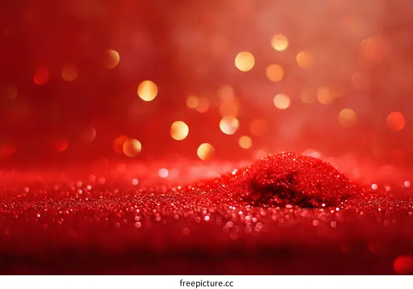 Red Glitter Background with Bokeh Effects
