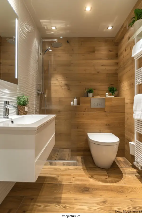 Modern Elegant Wooden Bathroom Design