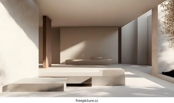 Minimalist Modern Bathroom Design with Sun Light