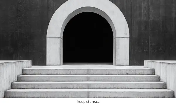 Modern Architecture Concrete Steps Archway