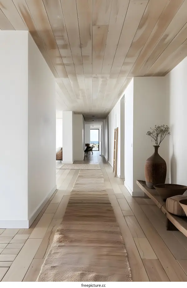 Minimalist Interior Design With Wooden Floor And Rug