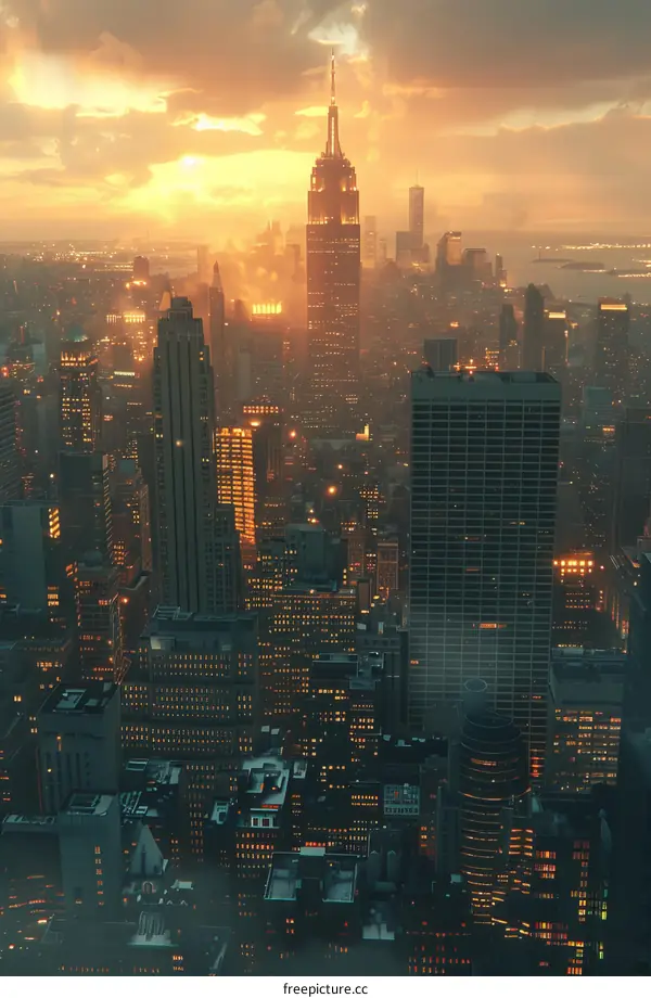 New York City Skyline at Sunset