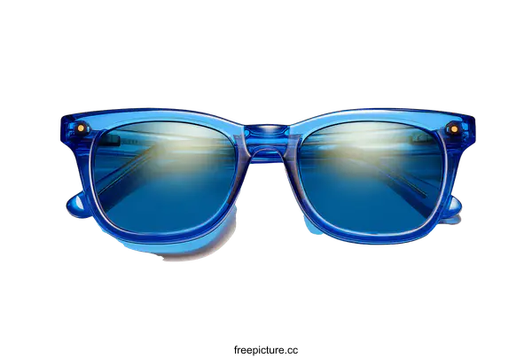 [Transparent Background PNG]Stylish Blue Transparent Sunglasses