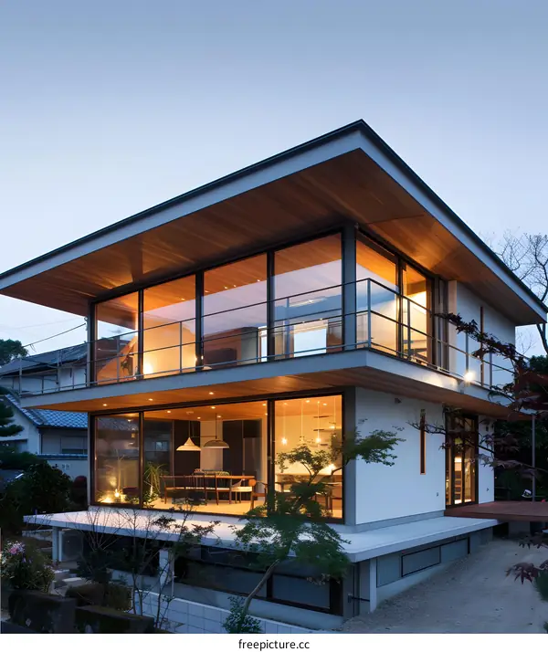 Modern Two Story Home With Large Windows