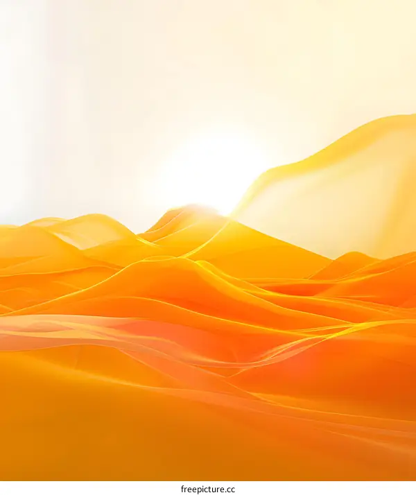Abstract Yellow Wavy Landscape