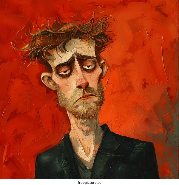 Portrait of a man with a red background