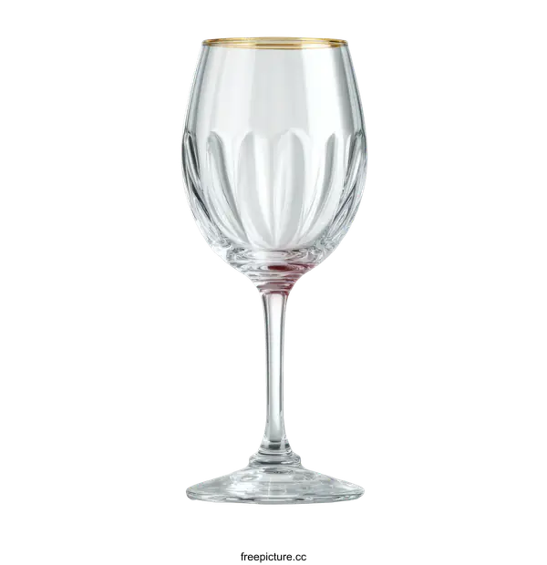 [Transparent Background PNG]Elegant Gold Rimmed Wine Glass
