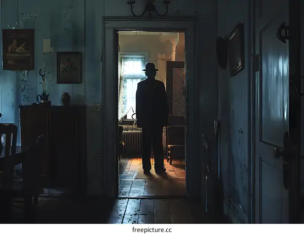 Man in a suit standing in a doorway