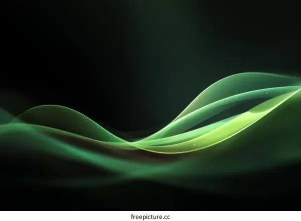 Abstract Green Wave Lines Design