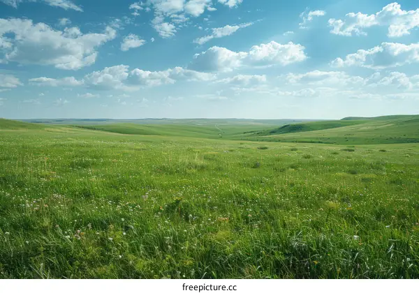 Grasslands under the vast sky