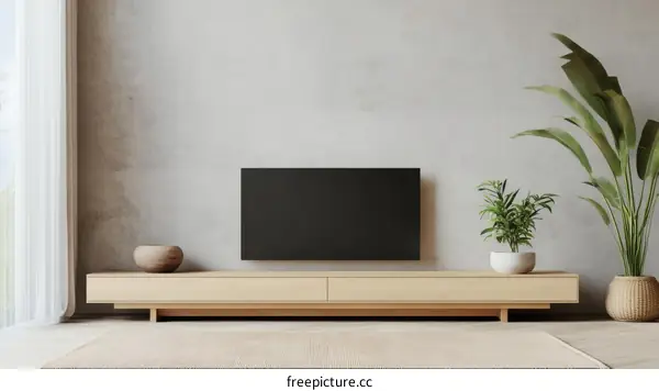 Modern Minimalist Living Room with TV Stand