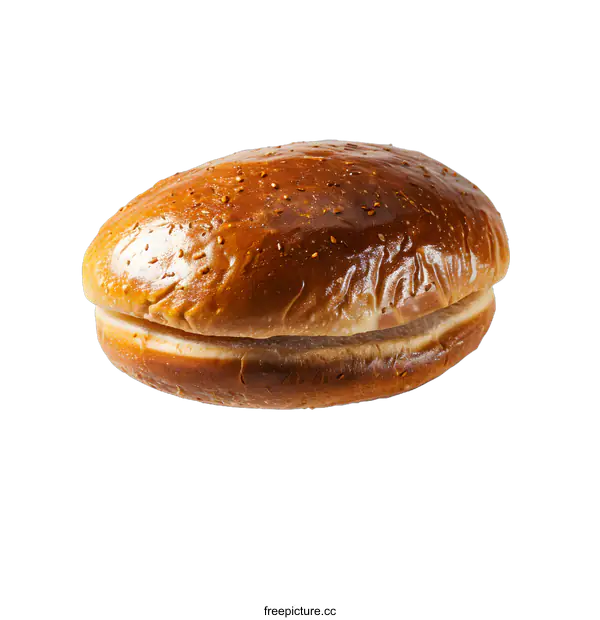 [Transparent Background PNG]Close-up of a sesame seed hamburger bun against a white background