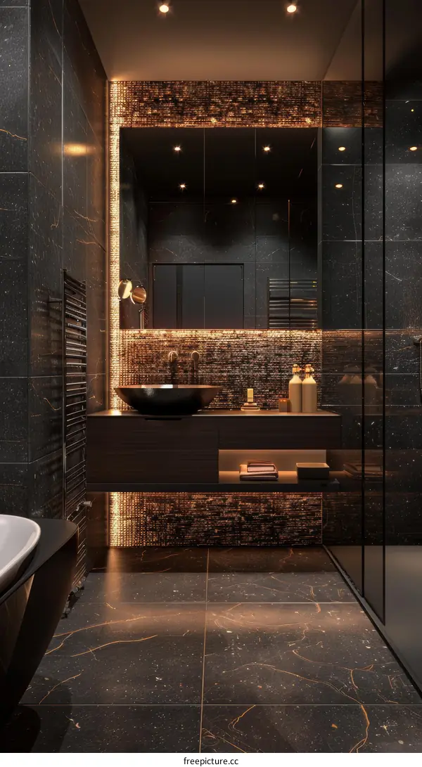 Luxury Dark Modern Bathroom Interior Design