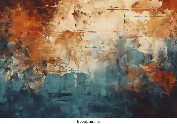 Blue and orange abstract painting