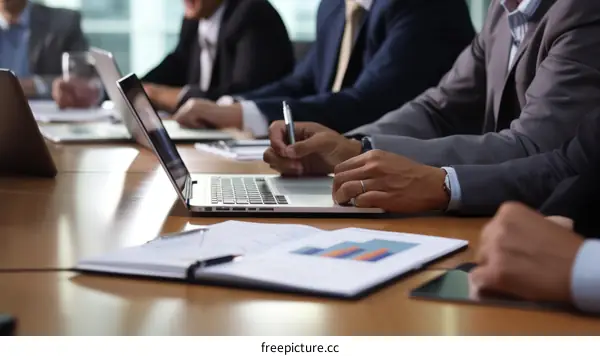 Business meeting discussing ideas and strategies