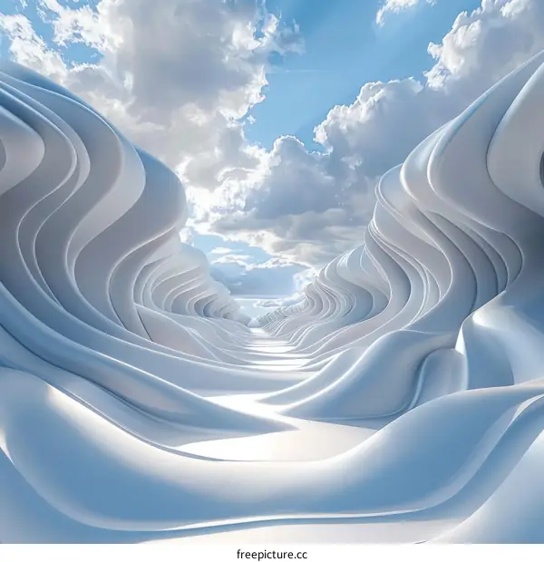 Futuristic Organic Architecture Structure in White