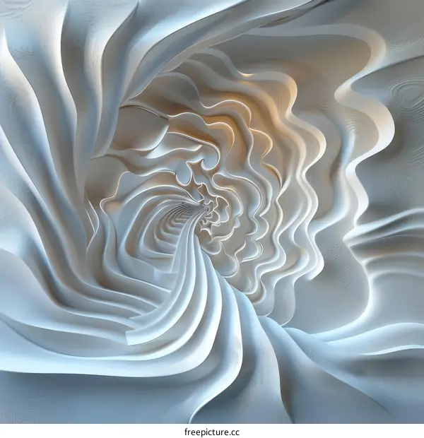 Abstract 3D Rendering of Curved White Shape with Hole