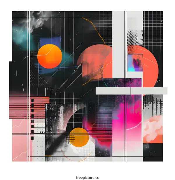 Abstract Geometric Composition with Vibrant Colors