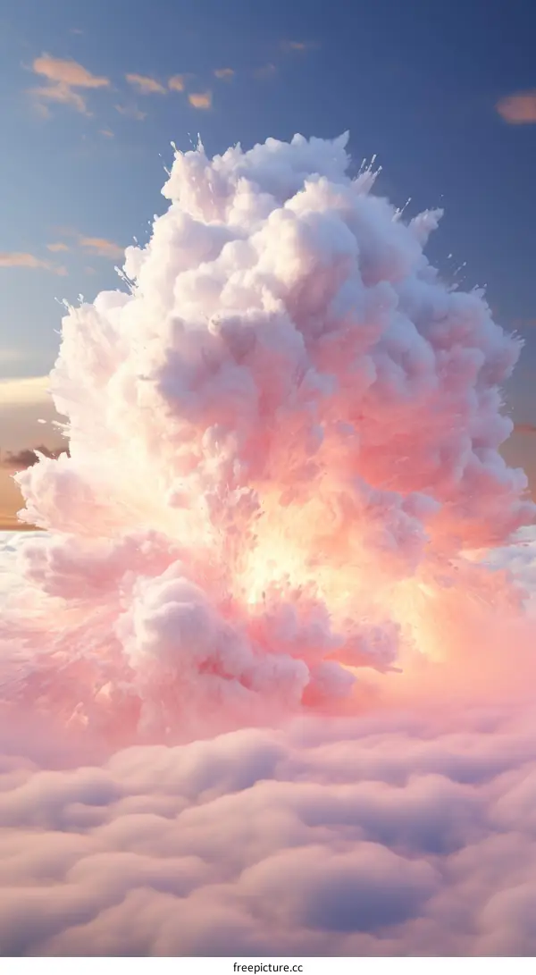 A large pink and white cloud