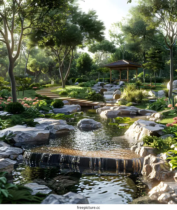 Chinese style garden landscape