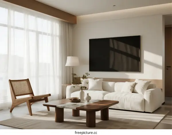 Modern Living Room with Minimalist Furniture and Natural Light