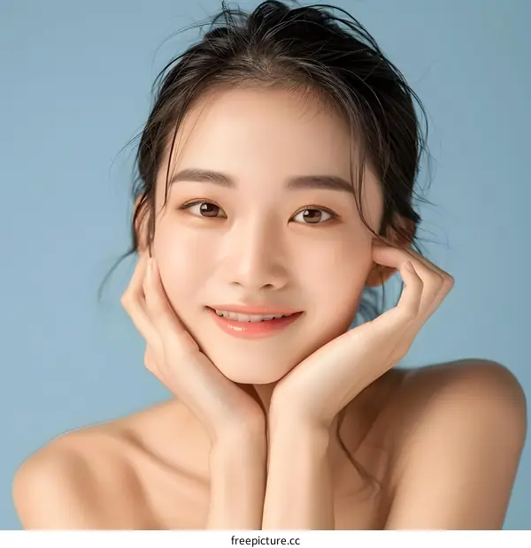 Beautiful Woman Portrait With Clean Skin and Soft Makeup