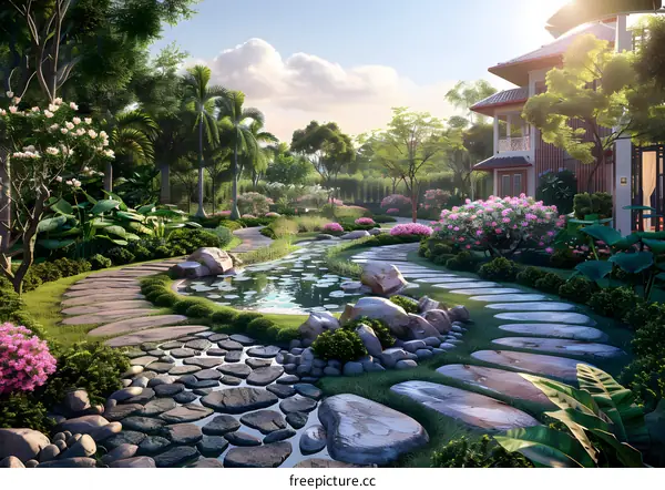 Garden landscape design renderings