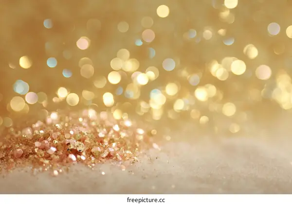 Golden Glitter Background with Soft Bokeh