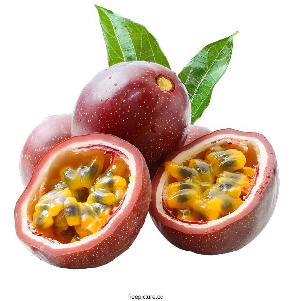 [Transparent Background PNG]Fresh Passion Fruit on White Background