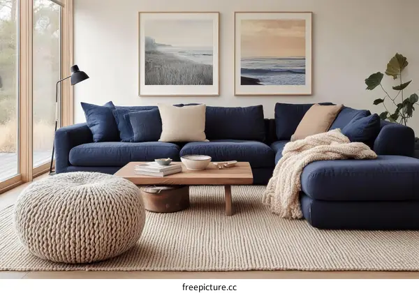 Modern Coastal Living Room Interior Design