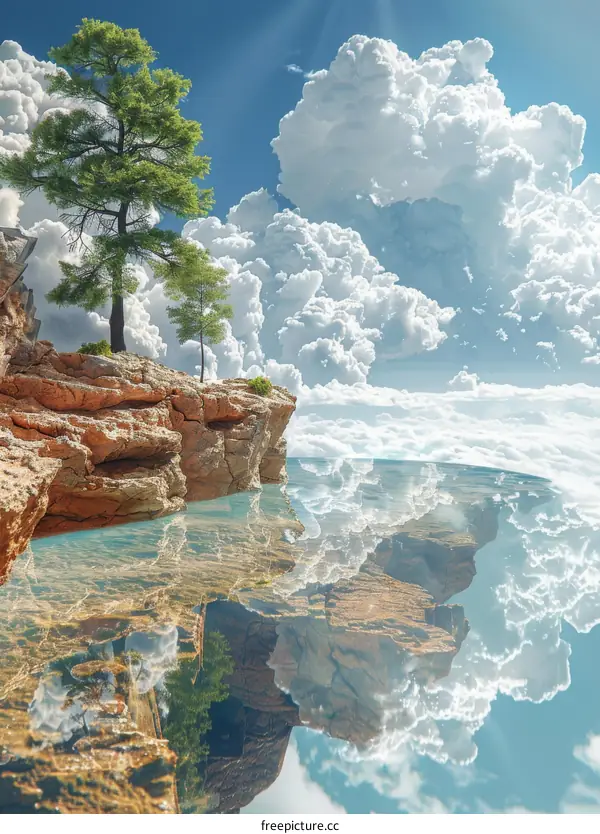 Stunning Cliffside Landscape with Reflecting Water