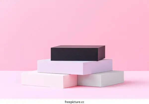 Abstract Geometric Shapes on Pink Background