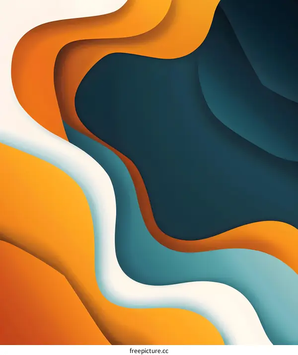 Abstract Background With Wavy Paper Cut Design