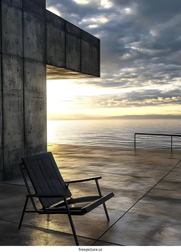 Modern Minimalist Concrete House with Ocean View