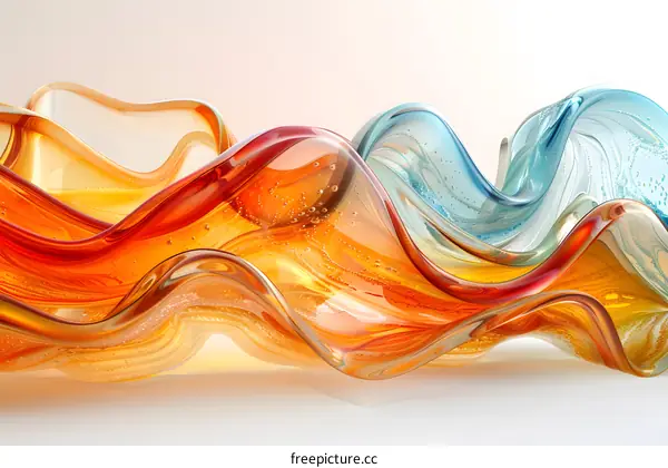 abstract colorful glass waves