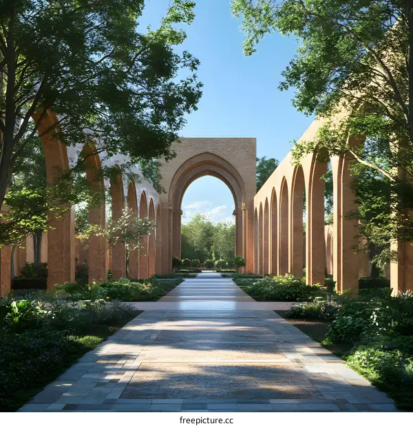 Stone Archway Garden Pathway Landscape Design