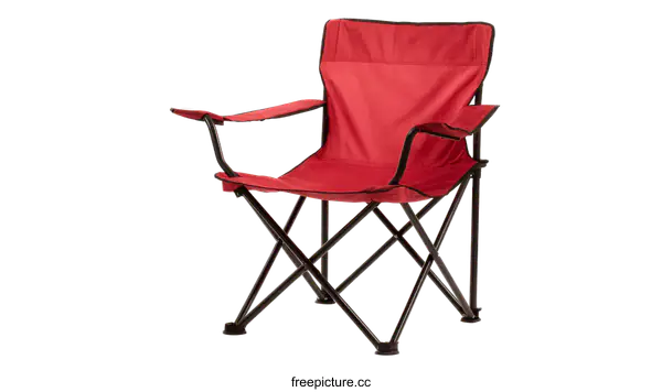 [Transparent Background PNG]Red Folding Camping Chair Outdoor Furniture