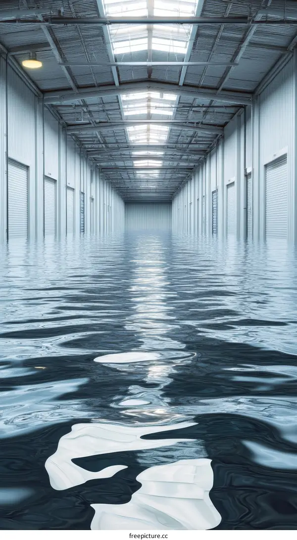 Flooded Industrial Warehouse Interior