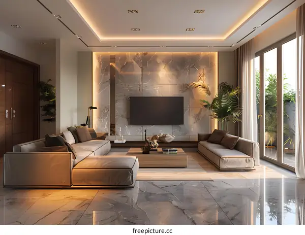 Modern minimalist living room design renderings