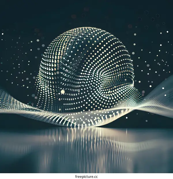 Abstract Sphere of Light Dots on Black Background