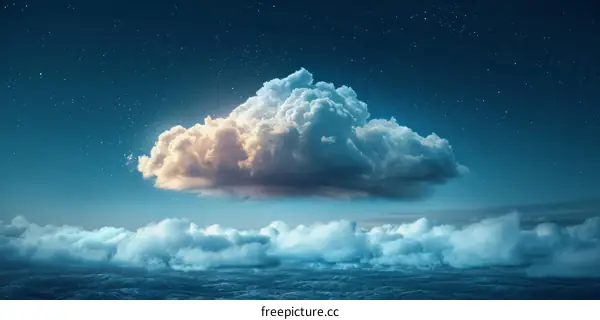 A beautiful cloudscape with a glowing cloud in the center