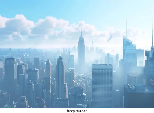 Panoramic View of a Modern City Skyline