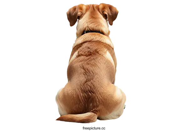 [Transparent Background PNG]Back View of a Sitting Dog